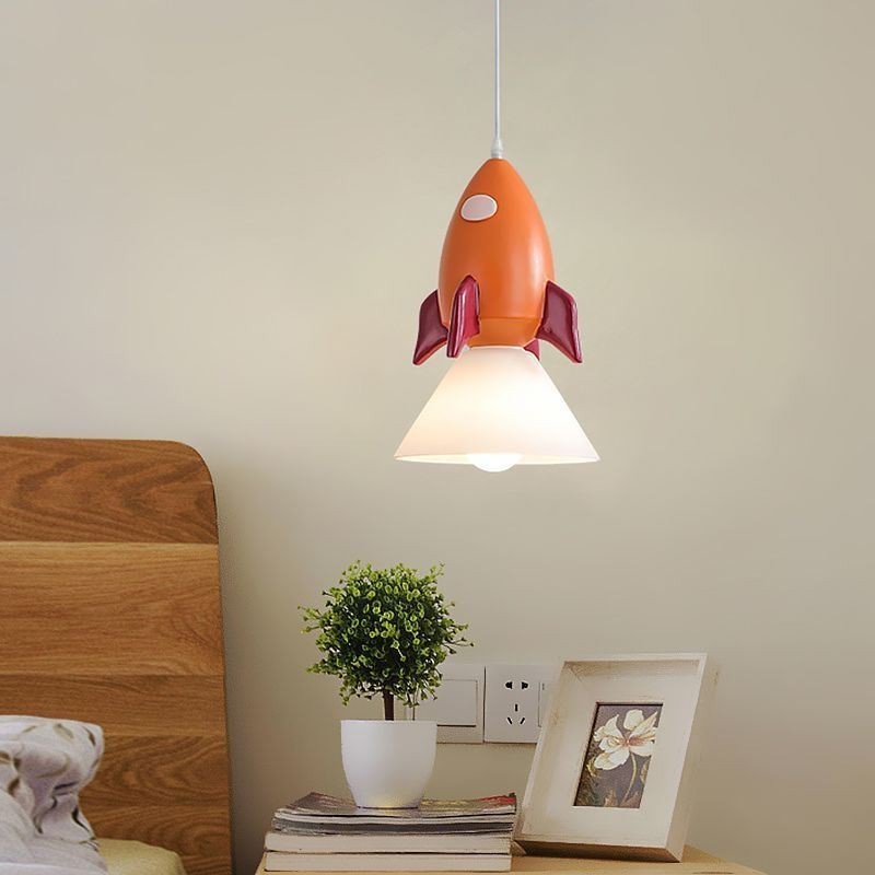 Lámpara colgante minimalista de hierro forjado con diseño de alunizaje, pequeña lámpara de techo