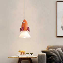 Lámpara colgante minimalista de hierro forjado con diseño de alunizaje, pequeña lámpara de techo