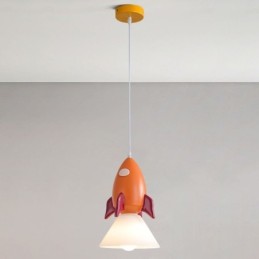 Lámpara colgante minimalista de hierro forjado con diseño de alunizaje, pequeña lámpara de techo