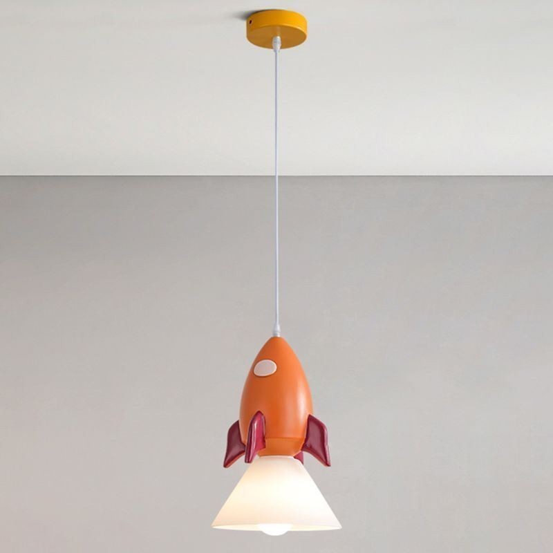 Lámpara colgante minimalista de hierro forjado con diseño de alunizaje, pequeña lámpara de techo