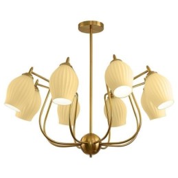 Lámpara colgante nórdica creativa de hierro forjado, cobre, color natural, con estambres, luz de techo