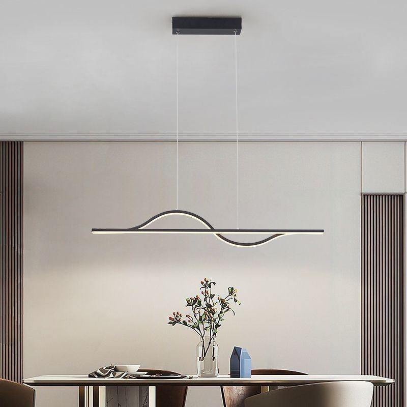 Lámpara colgante elegante de aluminio con ondas artísticas para el techo