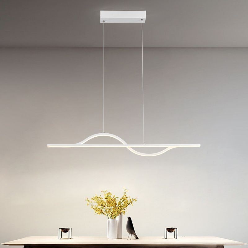 Lámpara colgante elegante de aluminio con ondas artísticas para el techo
