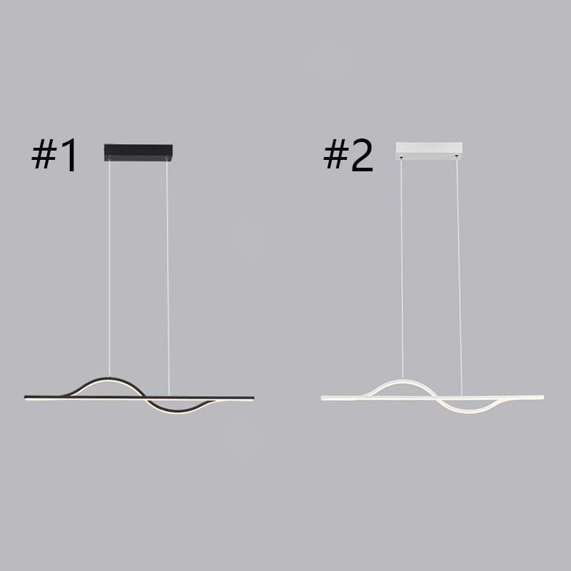 Lámpara colgante elegante de aluminio con ondas artísticas para el techo