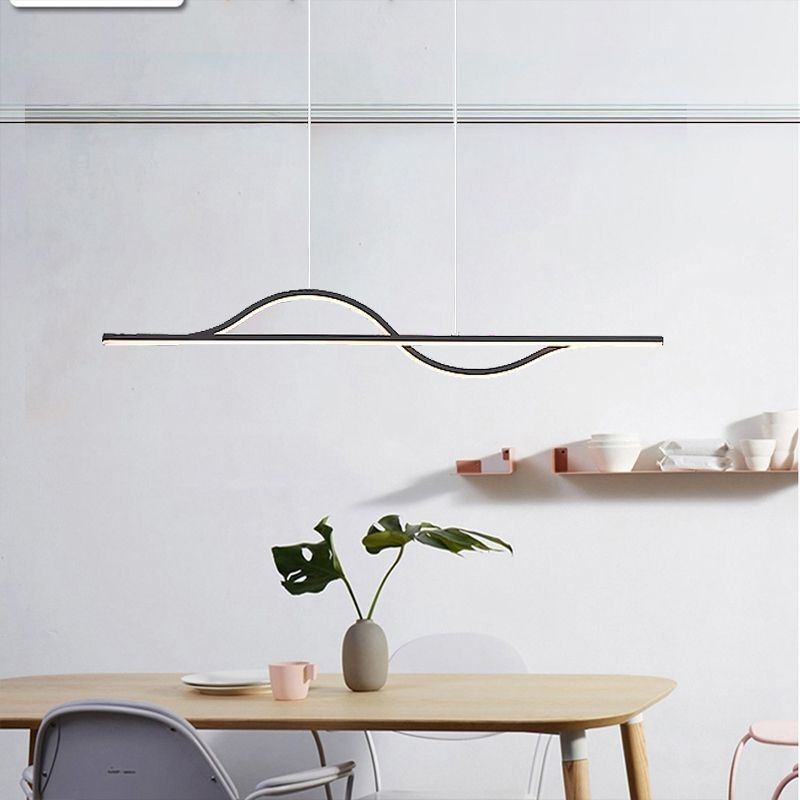 Lámpara colgante elegante de aluminio con ondas artísticas para el techo