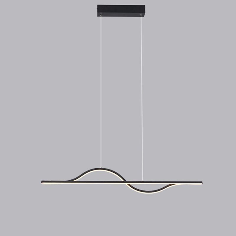 Lámpara colgante elegante de aluminio con ondas artísticas para el techo