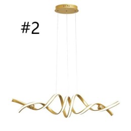 Lámpara colgante minimalista de aluminio con diseño de espiral.