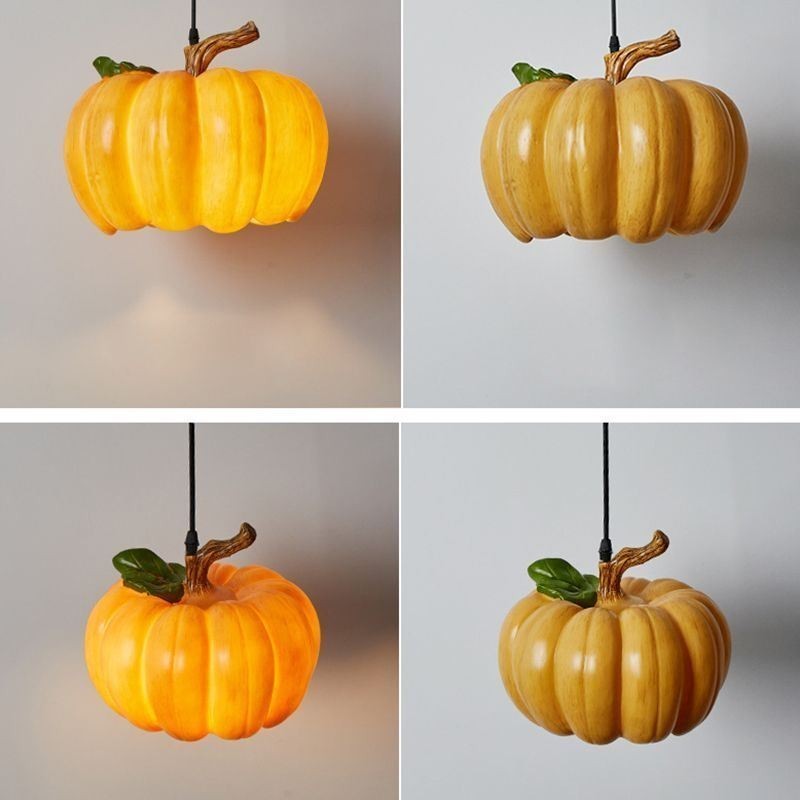 Lámpara colgante de calabaza retro japonesa, luces de techo creativas