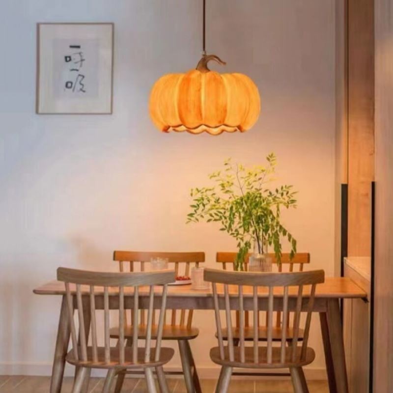 Lámpara colgante de calabaza creativa, lámpara de techo retro japonesa.