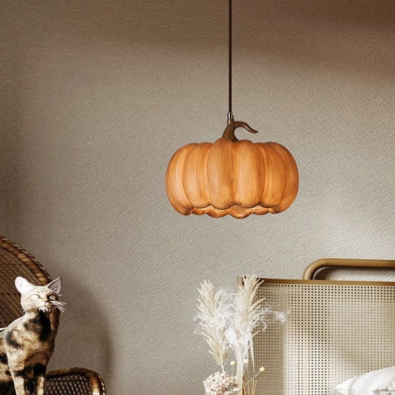 Lámpara colgante de calabaza creativa, lámpara de techo retro japonesa.