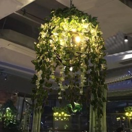 Lámpara de araña moderna de estilo industrial decorativa con luz vegetal para tienda de música