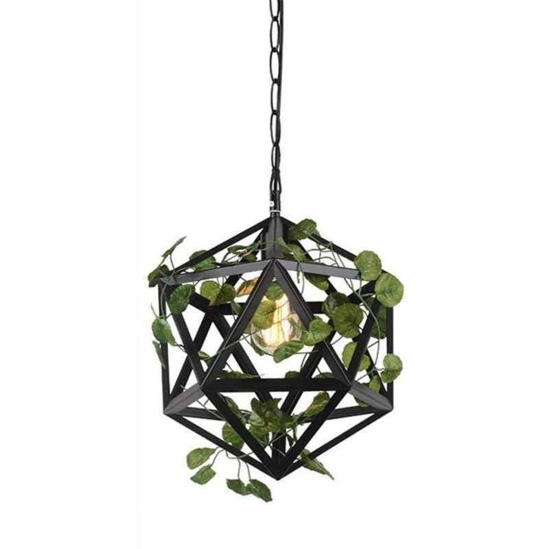 Lámpara colgante industrial vintage de hierro con forma de jaula de pájaros