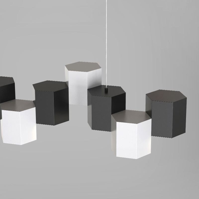 Lámpara colgante hexagonal moderna con combinación creativa
