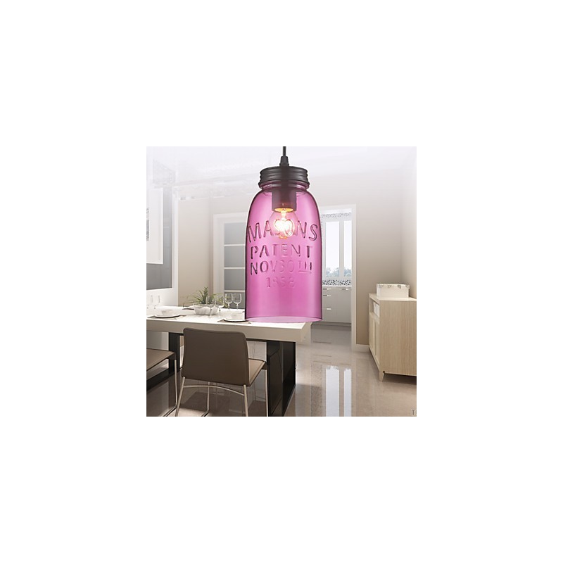 Lámpara colgante moderna de cristal de 1 luz con diseño de burbujas transparentes