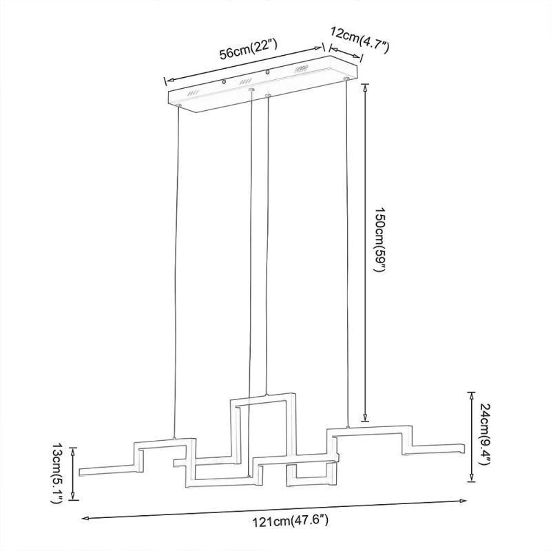 Lámpara colgante moderna de acrílico negro