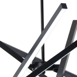 Lámpara colgante moderna con tira negra regulable para techo