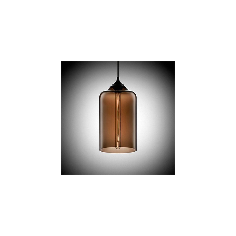 Lámpara colgante con diseño de botella, 1 luz, con pintura de hierro concisa