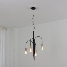 Lámpara de araña de hierro moderna, lámpara colgante de hierro simple