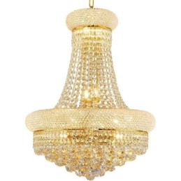 Lámpara colgante de cristal de lujo con forma de corona