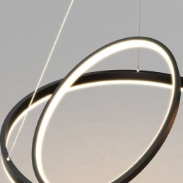 Lámpara colgante moderna de acrílico con anillos circulares