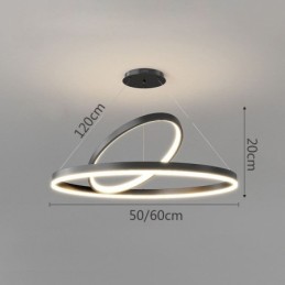 Lámpara colgante moderna de acrílico con anillos circulares