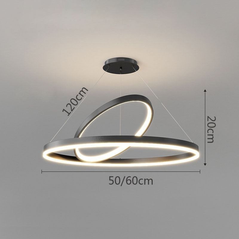 Lámpara colgante moderna de acrílico con anillos circulares