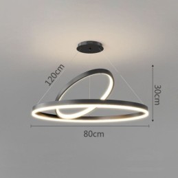Lámpara colgante moderna de acrílico con anillos circulares