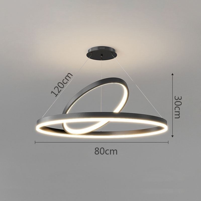Lámpara colgante moderna de acrílico con anillos circulares