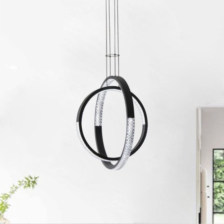 Lámpara de araña moderna de 2 anillos con iluminación colgante para comedor Lámpara de araña moderna de 2 anillos con iluminación colgante para comedor