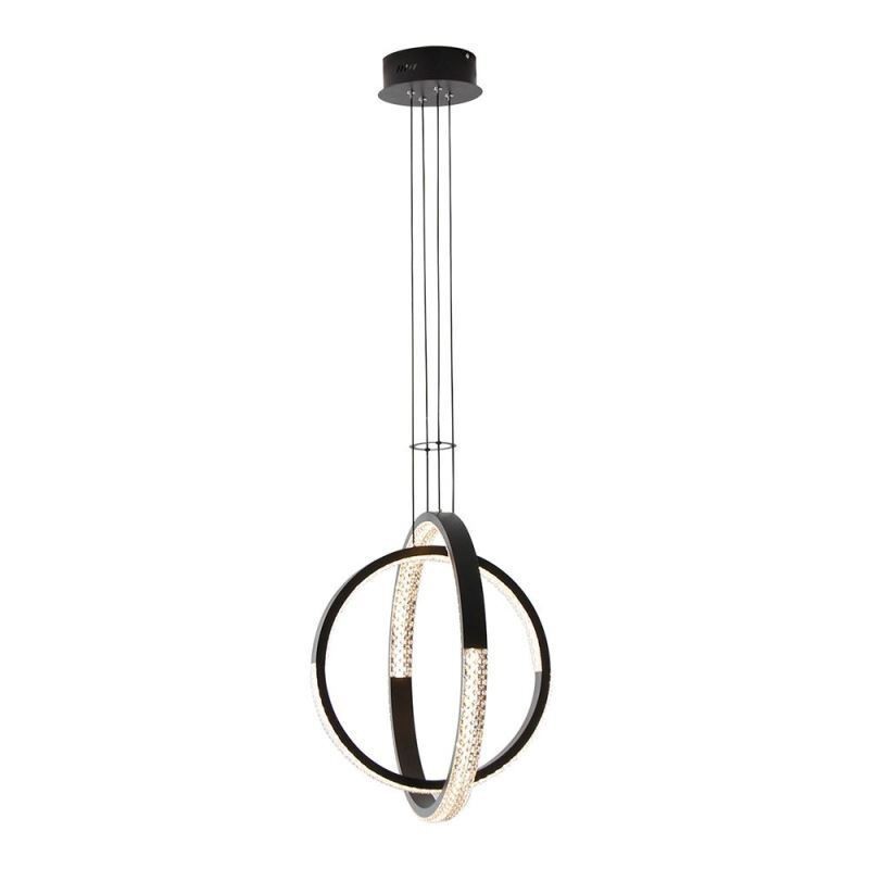 Lámpara de araña moderna de 2 anillos con iluminación colgante para comedor