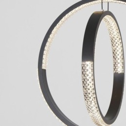 Lámpara de araña moderna de 2 anillos con iluminación colgante para comedor