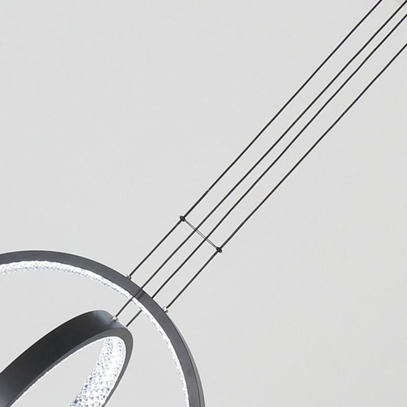 Lámpara de araña moderna de 2 anillos con iluminación colgante para comedor
