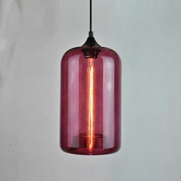 Lámpara colgante minimalista de hierro con diseño de botella, 1 luz