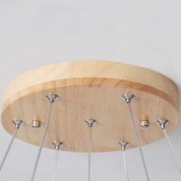 Lámpara colgante de madera japonesa con forma de molécula