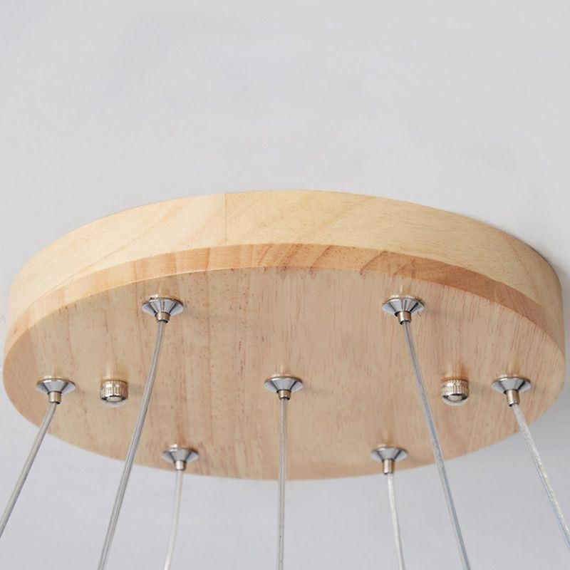 Lámpara colgante de madera japonesa con forma de molécula