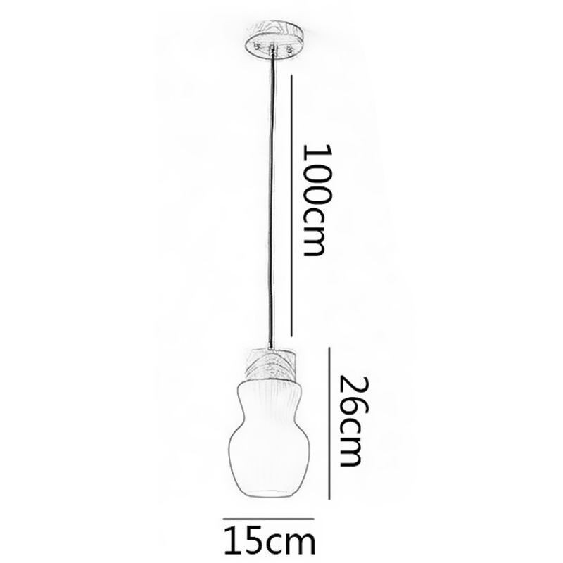Lámpara colgante de madera japonesa con tetera de cristal