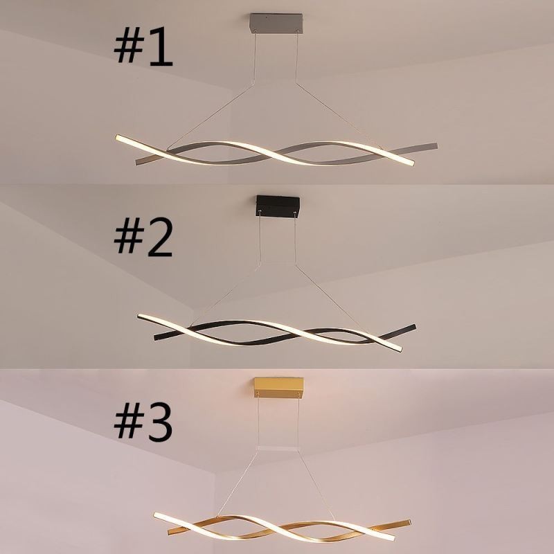Lámpara colgante moderna con diseño giratorio para comedor