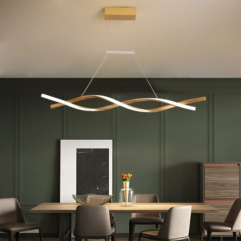 Lámpara colgante moderna con diseño giratorio para comedor