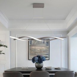 Lámpara colgante moderna con diseño giratorio para comedor