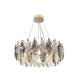 Lámpara colgante de hierro europea con diseño creativo de hojas de cristal