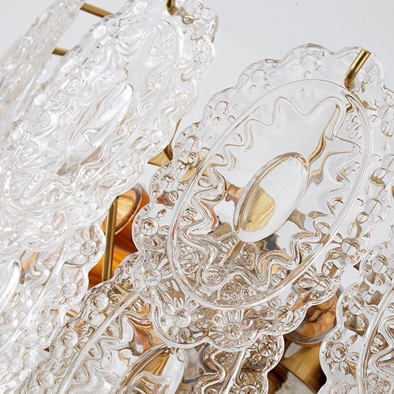 Lámpara colgante de cristal moderna con decoración de bronce y oro