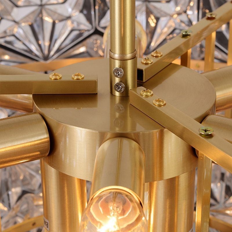 Lámpara colgante de cristal europea moderna con forma de cono