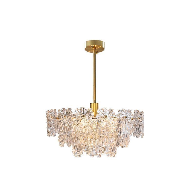 Lámpara colgante de lujo para decoración del hogar, lámpara de araña de cristal para sala de estar