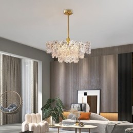 Lámpara colgante de lujo para decoración del hogar, lámpara de araña de cristal para sala de estar