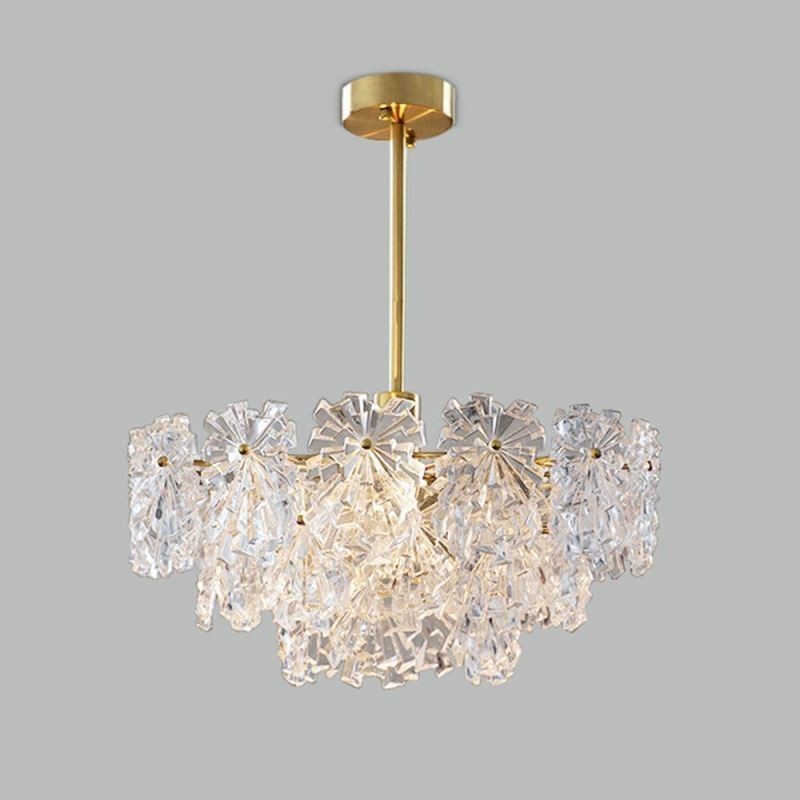 Lámpara colgante de lujo para decoración del hogar, lámpara de araña de cristal para sala de estar