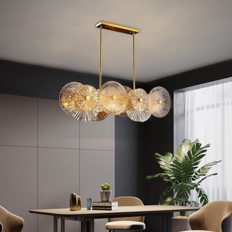 Lámpara colgante moderna de cristal con forma de disco de chispa y fuegos artificiales, iluminación para decoración del hogar