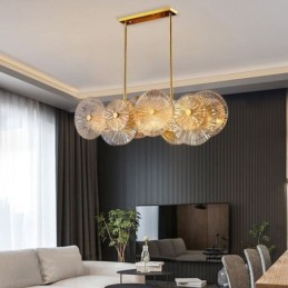 Lámpara colgante moderna de cristal con forma de disco de chispa y fuegos artificiales, iluminación para decoración del hogar