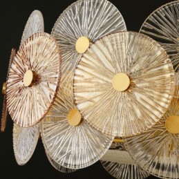 Lámpara colgante moderna de cristal con forma de disco de chispa y fuegos artificiales, iluminación para decoración del hogar