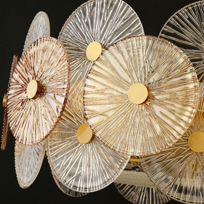Lámpara colgante moderna de cristal con forma de disco de chispa y fuegos artificiales, iluminación para decoración del hogar