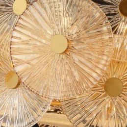 Lámpara colgante moderna de cristal con forma de disco de chispa y fuegos artificiales, iluminación para decoración del hogar